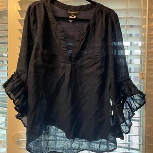 Navy Blue mid sleeve blouse